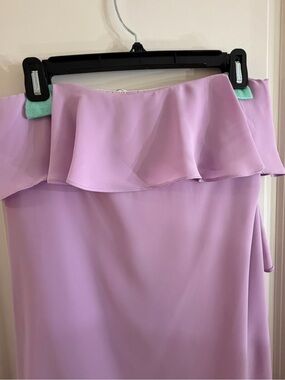 Amanda Uprichard Strapless Lilac Ruffle Dress